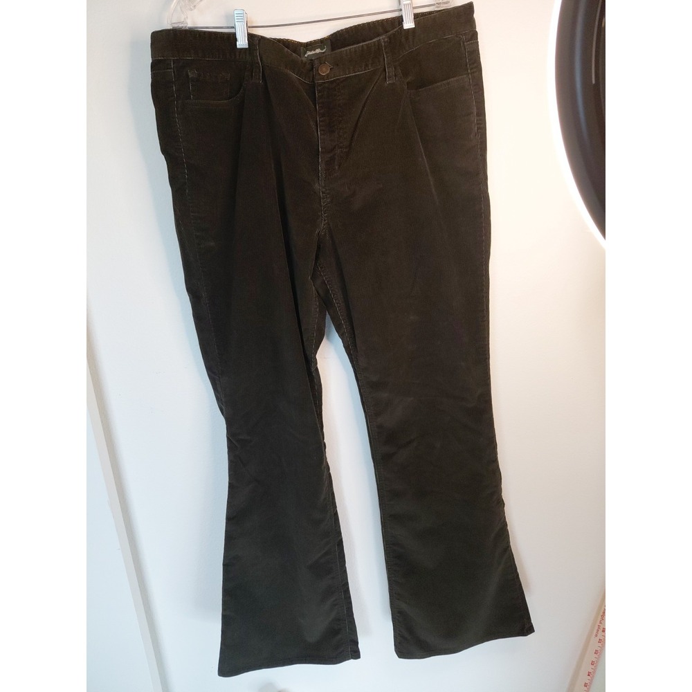Eddie Bauer Women's  Corduroy Boot Cut‎ Pants Size 18 Wide Leg Boho